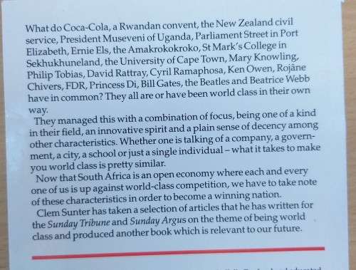 What it really takes to be world class: Clem Sunter (Paperback)