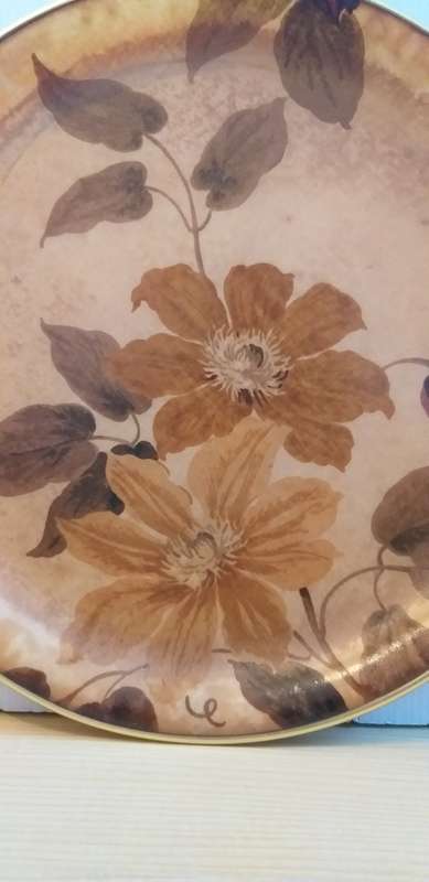 Round Floral Serving Tray - width 30cm