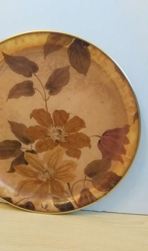 Round Floral Serving Tray - width 30cm