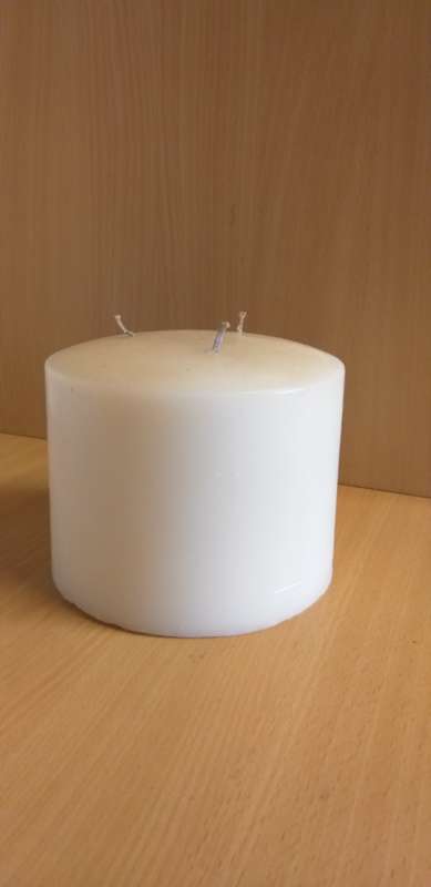 Round White Candle - height 12cm. width 17cm