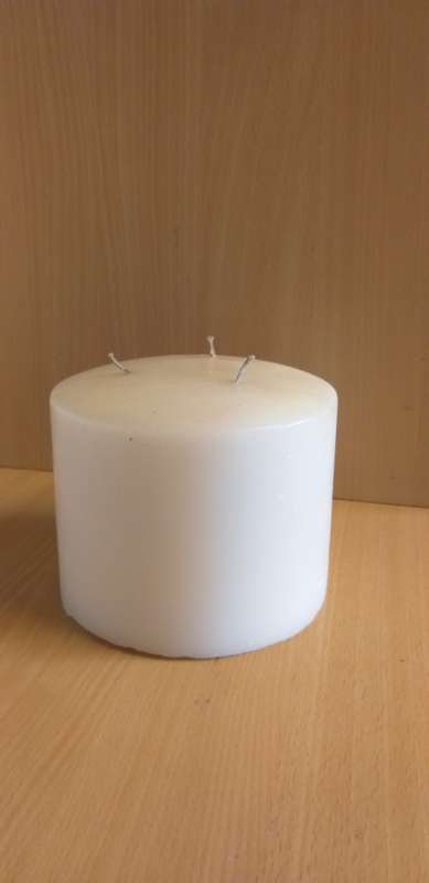 Round White Candle - height 12cm. width 17cm