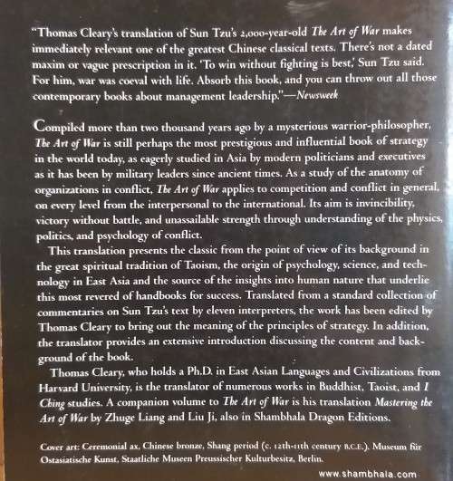 The Art of War By Sun Tzu and Thomas Cleary Translated by Thomas Cleary (Paperback)