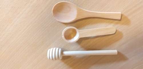 Set of 3 : 2 Mini Wooden Spoons & Honey Dropper