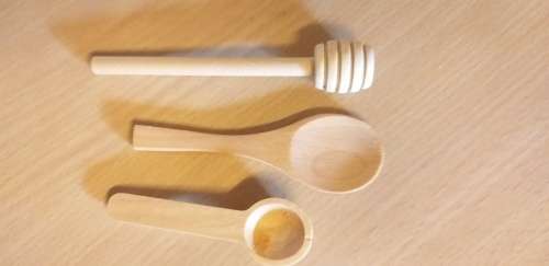 Set of 3 : 2 Mini Wooden Spoons & Honey Dropper
