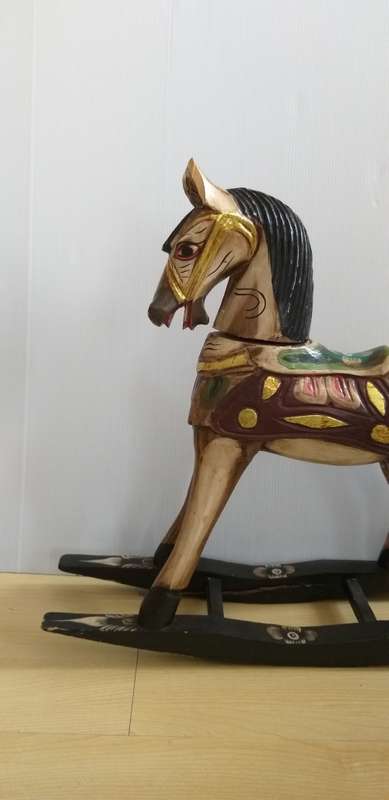 Carved Wooden Rocking Horse