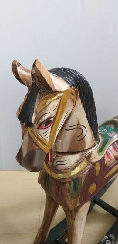 Carved Wooden Rocking Horse