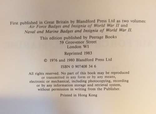 Badges and Insignia of World War II: Air Force Naval Marine: Guido Rosignoli (Hardcover)