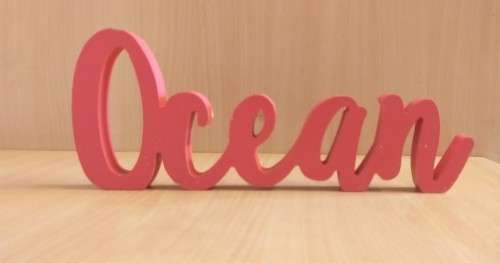 Wooden `Ocean` Sign