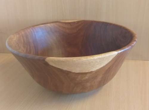 Large Round Wooden Bowl - width 31cm height 14cm