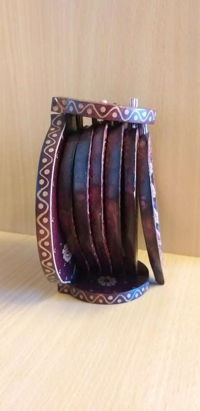 Set of 6 Wooden Leaf Shape Coasters