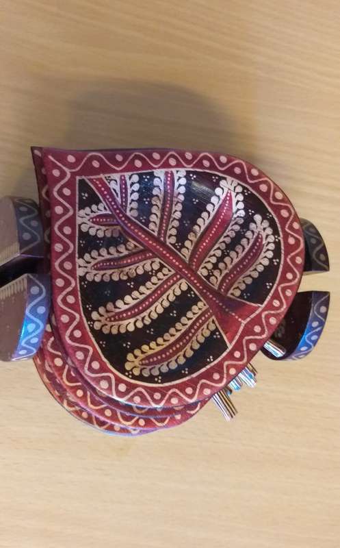 Set of 6 Wooden Leaf Shape Coasters