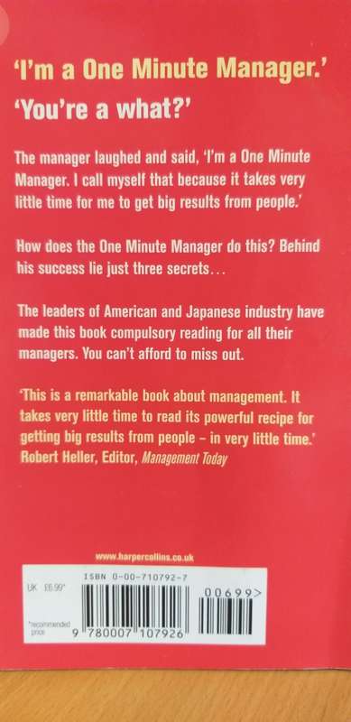 The One Minute Manager : Ken Blanchard and Spencer Johnson (Paperback)