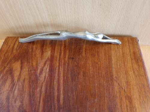 Wooden Cheese Board with Metal Female Figurine Handles