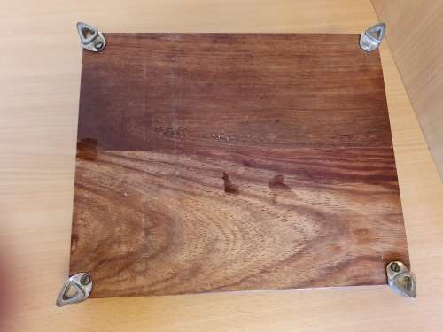 Wooden Cheese Board with Metal Female Figurine Handles