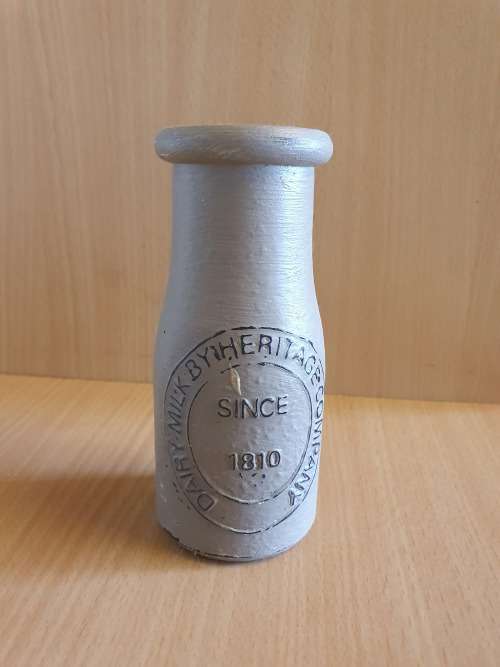 Set of 3 Painted Bottles in a Wooden Holder