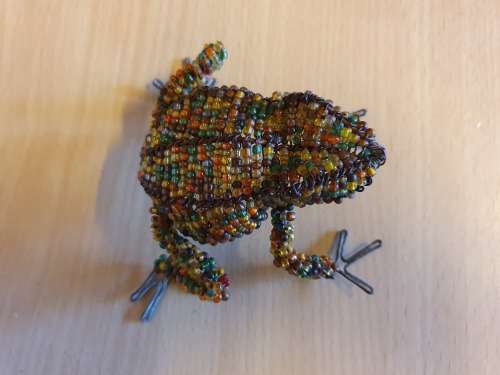 Beaded Frog Figurine