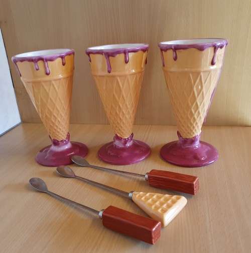 Set of 2 - Gelatto Dessert Bowl with Spoon