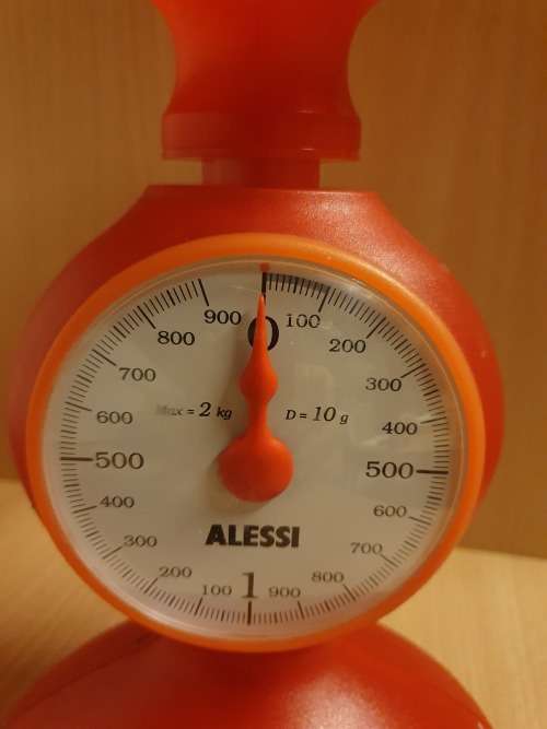 Red Alessi Molly Plastic Kitchen Scale