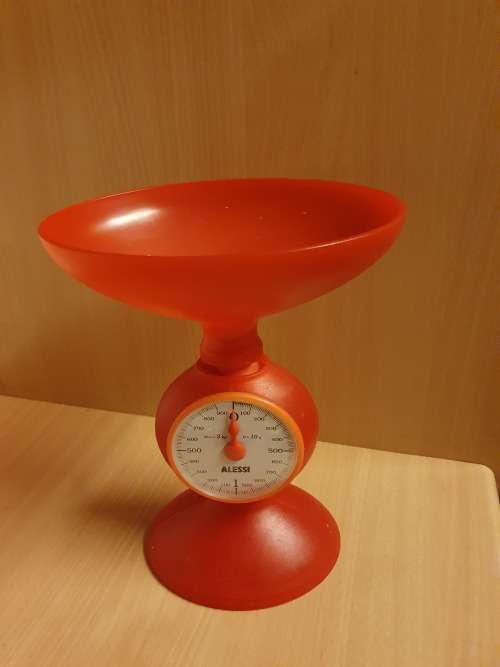 Red Alessi Molly Plastic Kitchen Scale