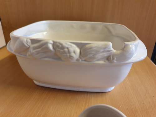 White Lidded Soup Tureen with Spoon