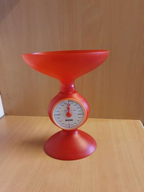Red Alessi Molly Plastic Kitchen Scale