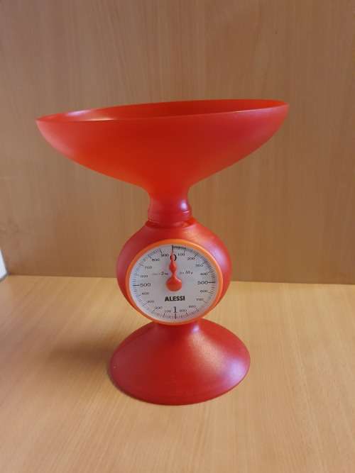 Red Alessi Molly Plastic Kitchen Scale