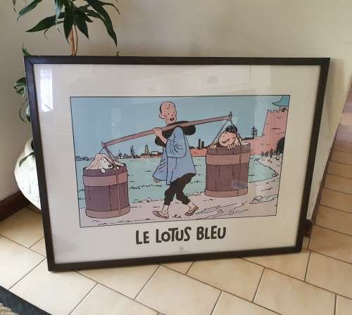 Framed Tintin Print - Le Lotus Bleu