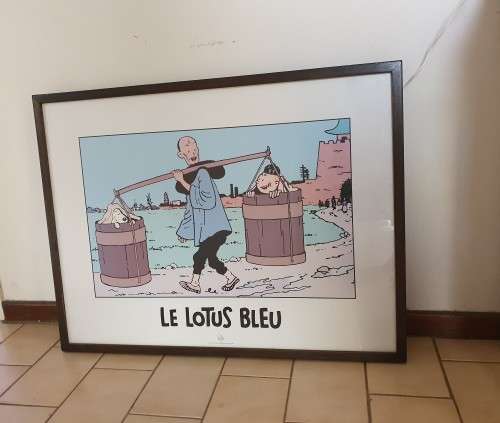 Framed Tintin Print - Le Lotus Bleu
