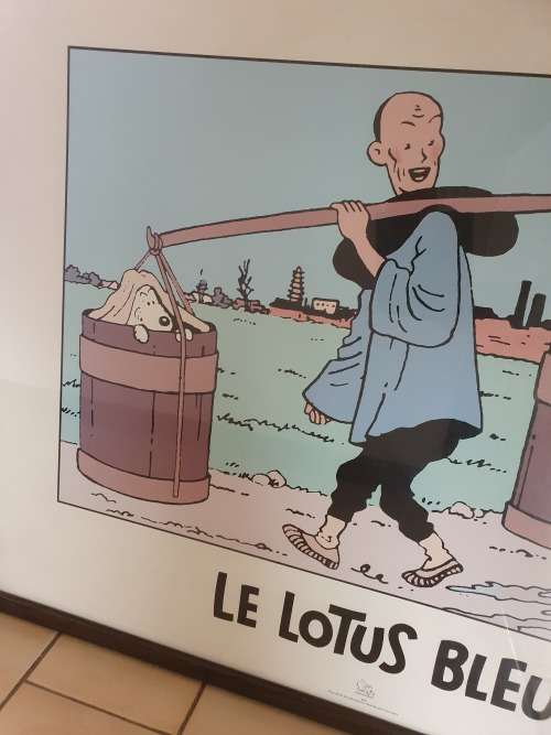 Framed Tintin Print - Le Lotus Bleu