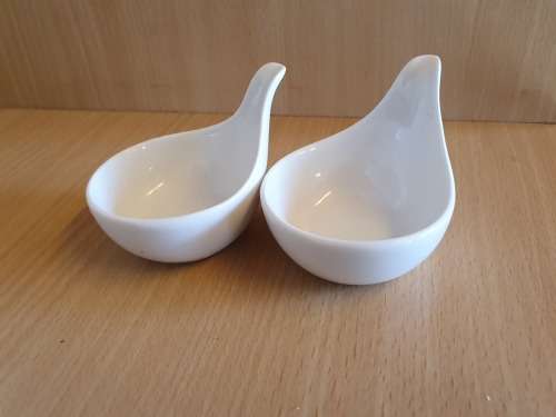 Set of 2 Small White Sauce Bowls
