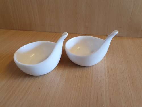 Set of 2 Small White Sauce Bowls