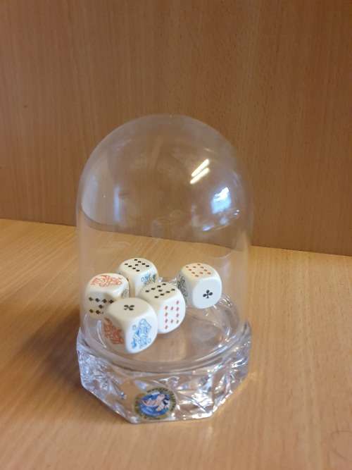 Hofbauer Collection Lead Crystal Glass Domed 5 Dice