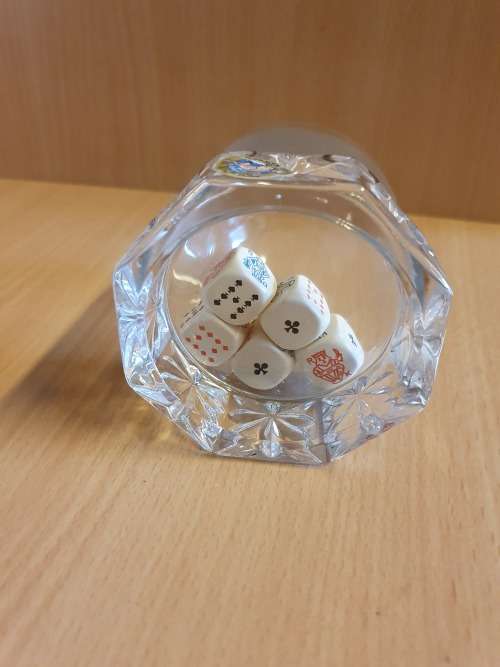 Hofbauer Collection Lead Crystal Glass Domed 5 Dice