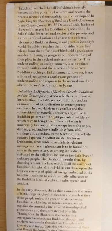 Unlocking the Mysteries of Birth and Death: Buddhism in the Contemporary World: D. Ikeda