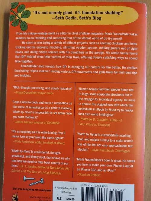 Made by Hand - My Adventures in the world of Do-it-yourself: Mark Frauenfelder (Paperback)