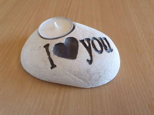 I Love You Stoneware Candle Holder