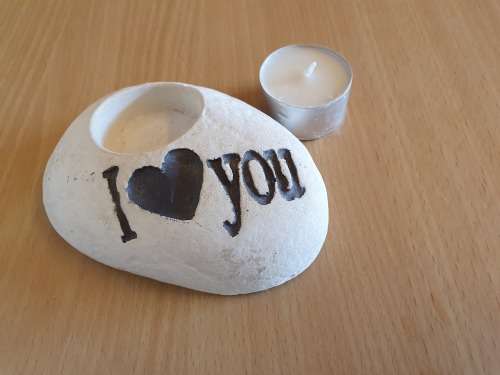 I Love You Stoneware Candle Holder