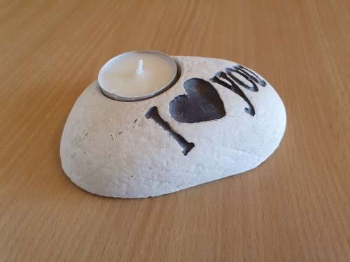 I Love You Stoneware Candle Holder