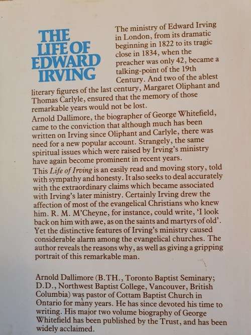 The Life of Edward Irving - The Fore-Runner of the Charismatic Movement: Arnold Dallimore -Hardcover