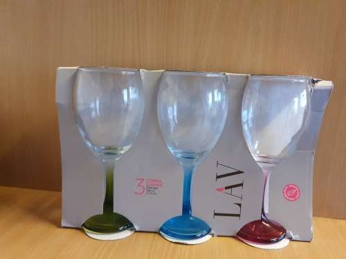 Set of 3 Stem Glasses - LAV Coral Empire