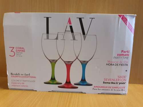 Set of 3 Stem Glasses - LAV Coral Empire