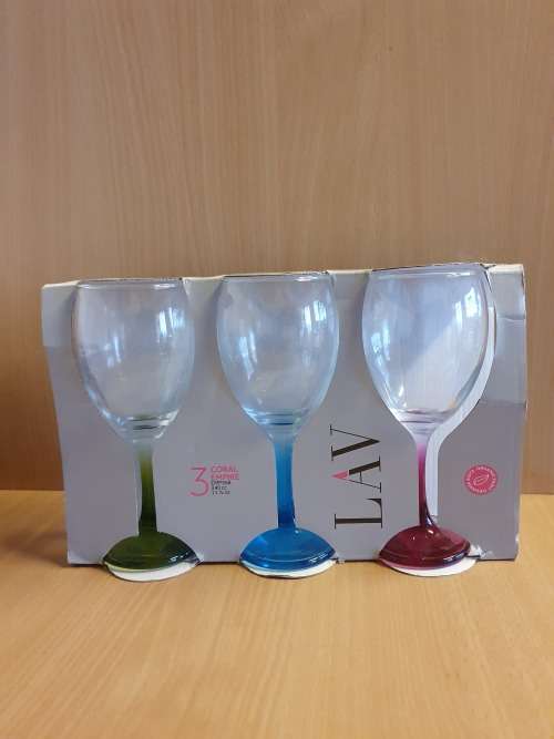 Set of 3 Stem Glasses - LAV Coral Empire