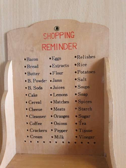 Wooden Shopping List Reminder Wall Hanging
