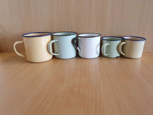 Lot of 5 Enamel Mugs