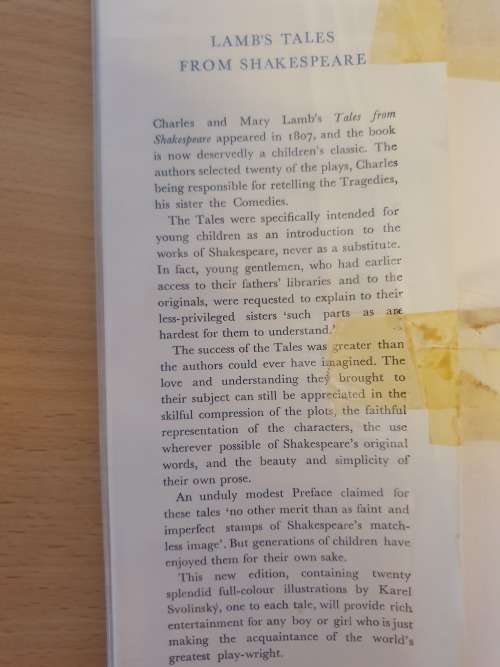 Tales From Shakespeare by Charles & Mary Lamb (Hardcover)