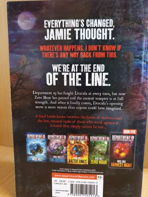Department 19 - Darkest Night : Will Hill (Paperback)
