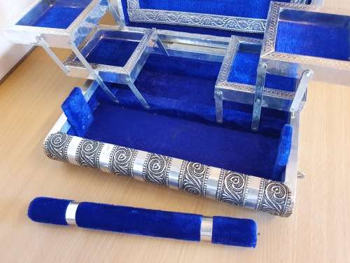 Traditional Rajasthani White Metal Jewellery Box - Elephant Pattern