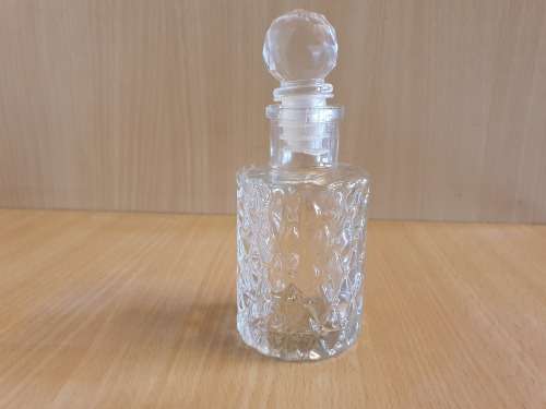 Set of 3 Small Glass Bottles - height 10cm. width 5cm