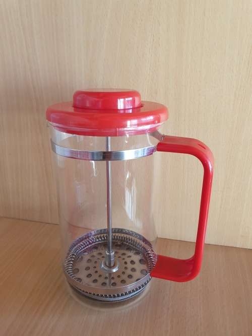 Bodum Coffee Press (Red) with Cork Coaster -  Made in Switzerland