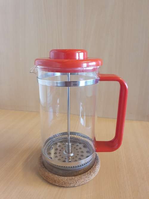 Bodum Coffee Press (Red) with Cork Coaster -  Made in Switzerland